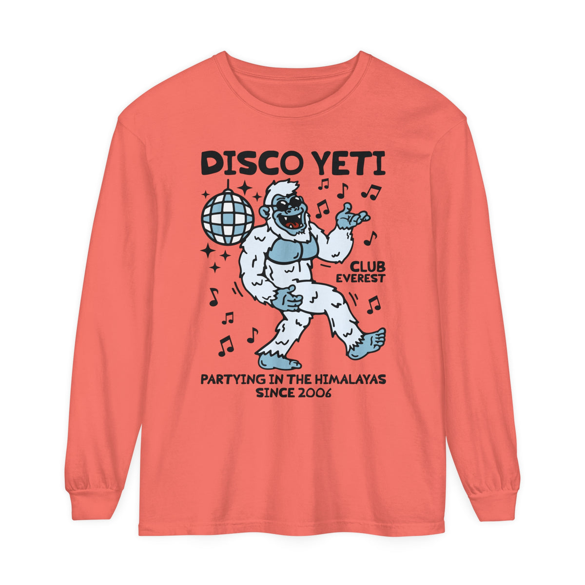 Disco Yeti Comfort Colors Unisex Garment-dyed Long Sleeve T-Shirt