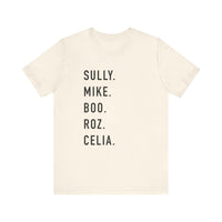 Monsters Character Names Bella Canvas Unisex Jersey Short Sleeve Tee