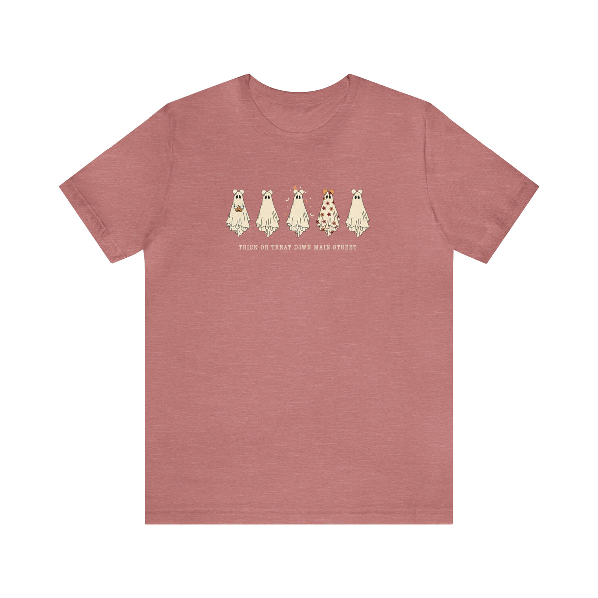 Trick or Treat Down Main Street Unisex Jersey Short Sleeve Tee