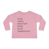 Frozen Character Names Rabbit Skins Toddler Long Sleeve Tee