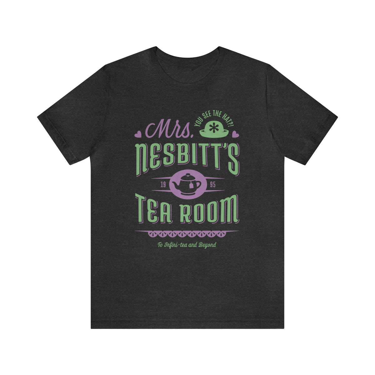Mrs. Nesbitt’s Tea House Mint & Lavender Bella Canvas Unisex Jersey Short Sleeve Tee