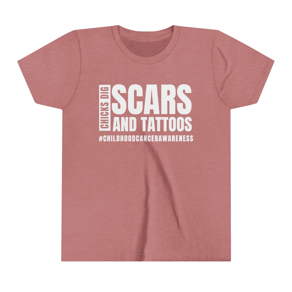 Chicks Dig Scars and Tattoos Bella Canvas Youth Short Sleeve Tee