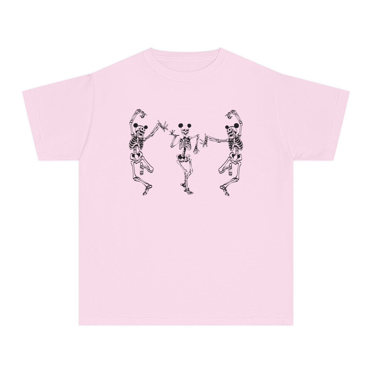 Dancing Skeletons with Ears Comfort Colors Youth Midweight Tee