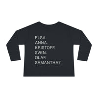 Frozen Character Names Rabbit Skins Toddler Long Sleeve Tee