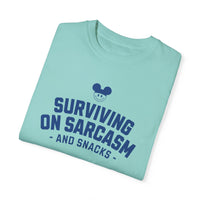 Surviving on Sarcasm and Snacks Comfort Colors Unisex Garment-Dyed T-shirt