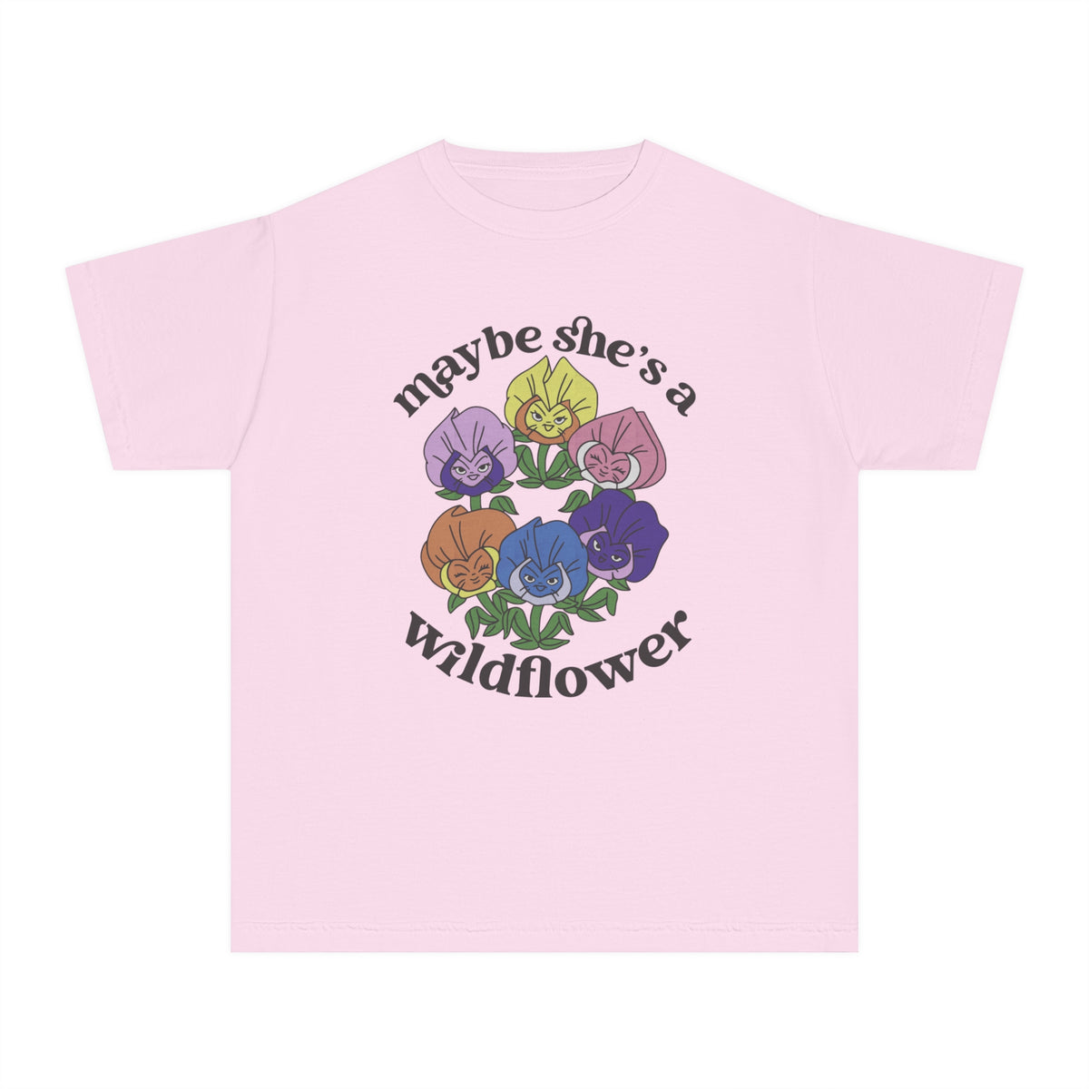 Maybe She’s A Wildflower Comfort Colors Youth Midweight Tee