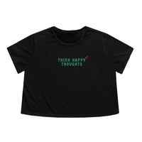 Think Happy Thoughts Bella Canvas Women's Flowy Cropped Tee