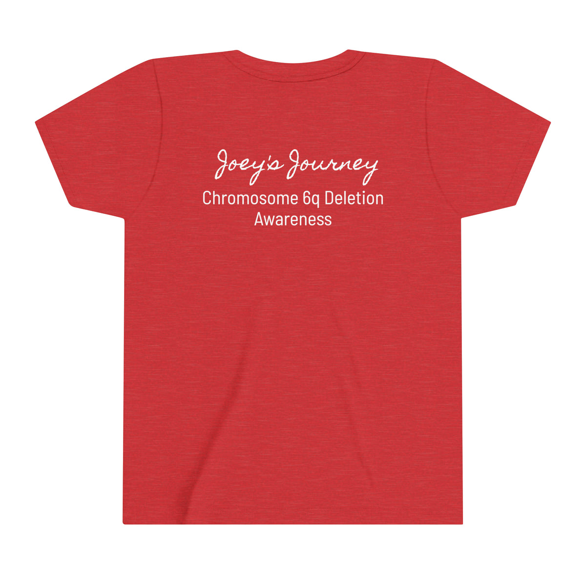 Joey's Journey Chromosome 6q Deletion Awareness Bella Canvas Youth Short Sleeve Tee