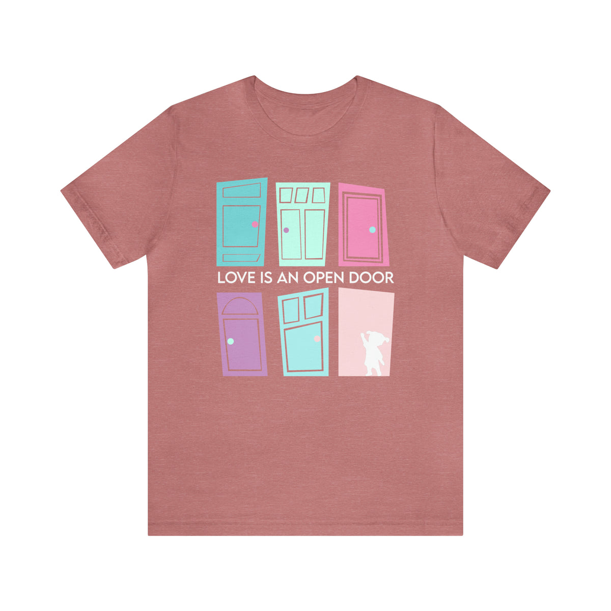 Love Is An Open Door Bella Canvas Unisex Jersey Short Sleeve Tee