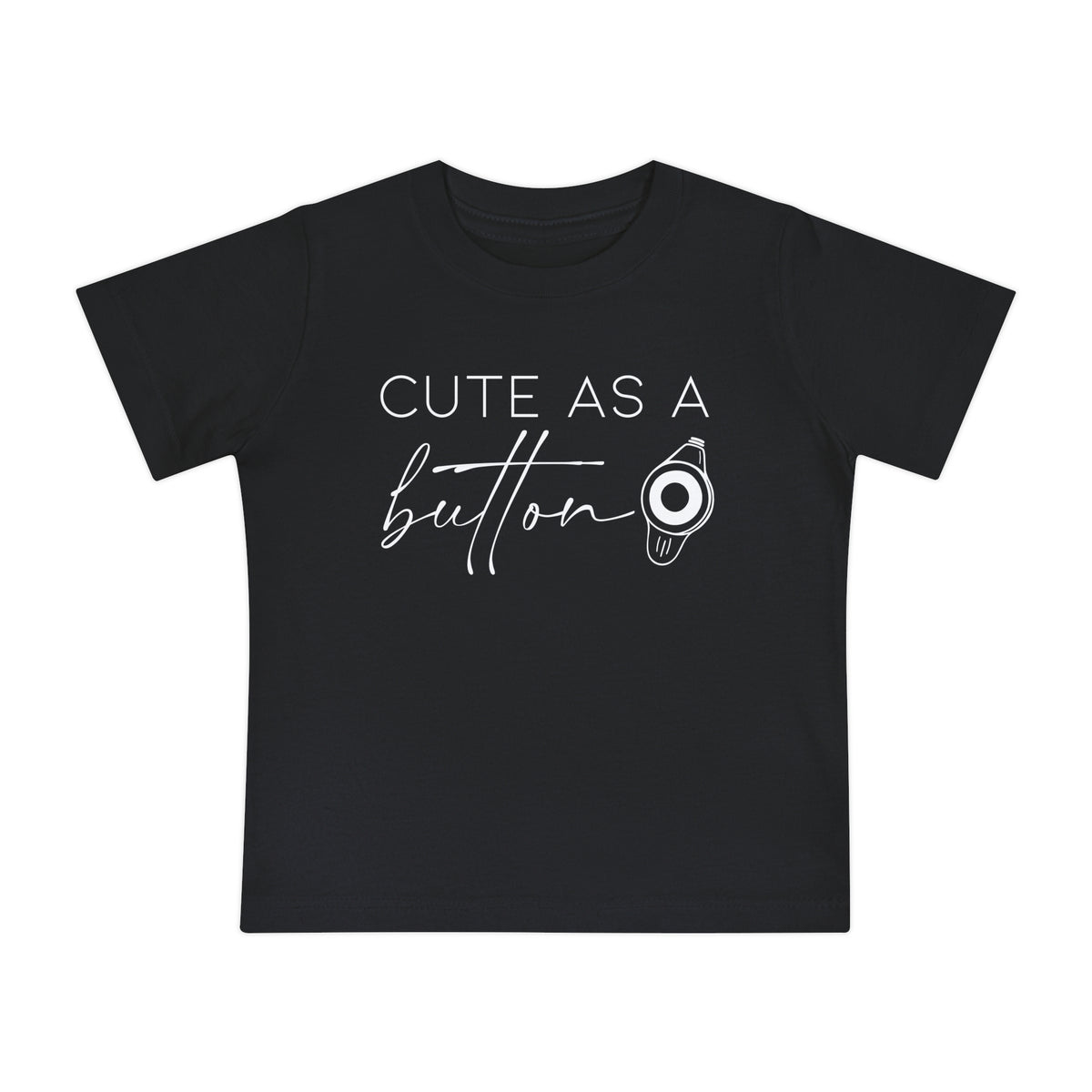 Cute As A Button Bella Canvas Baby Short Sleeve T-Shirt