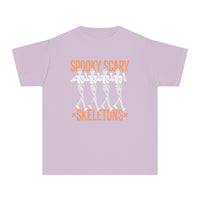 Spooky Scary Skeleton Comfort Colors Youth Midweight Tee