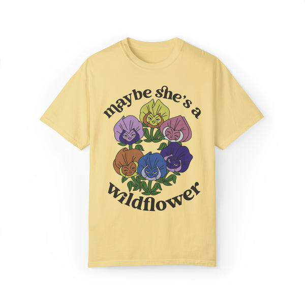 Maybe She’s A Wildflower Comfort Colors Unisex Garment-Dyed T-shirt