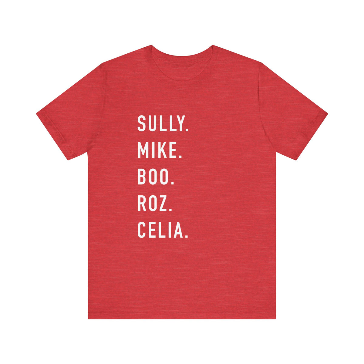 Monsters Character Names Bella Canvas Unisex Jersey Short Sleeve Tee