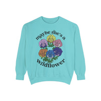 Maybe She’s A Wildflower Comfort Colors Unisex Garment-Dyed Sweatshirt