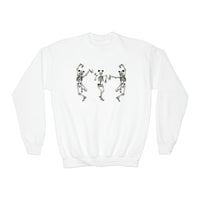Dancing Skeletons with Ears Gildan Youth Crewneck Sweatshirt