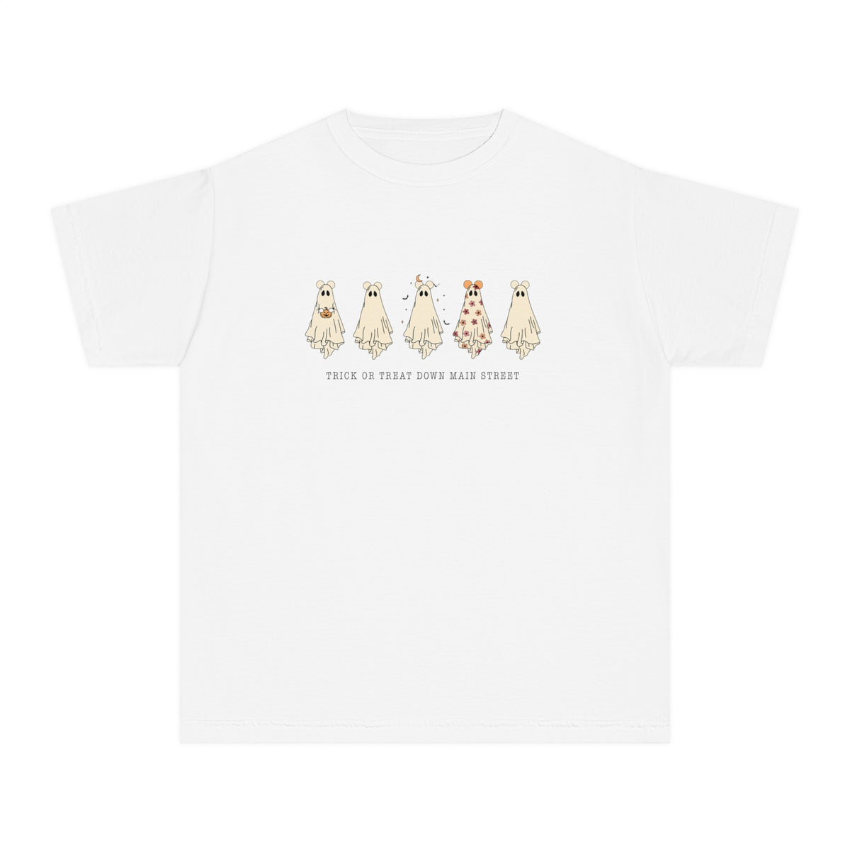 Trick or Treat Down Main Street Comfort Colors Youth Midweight Tee