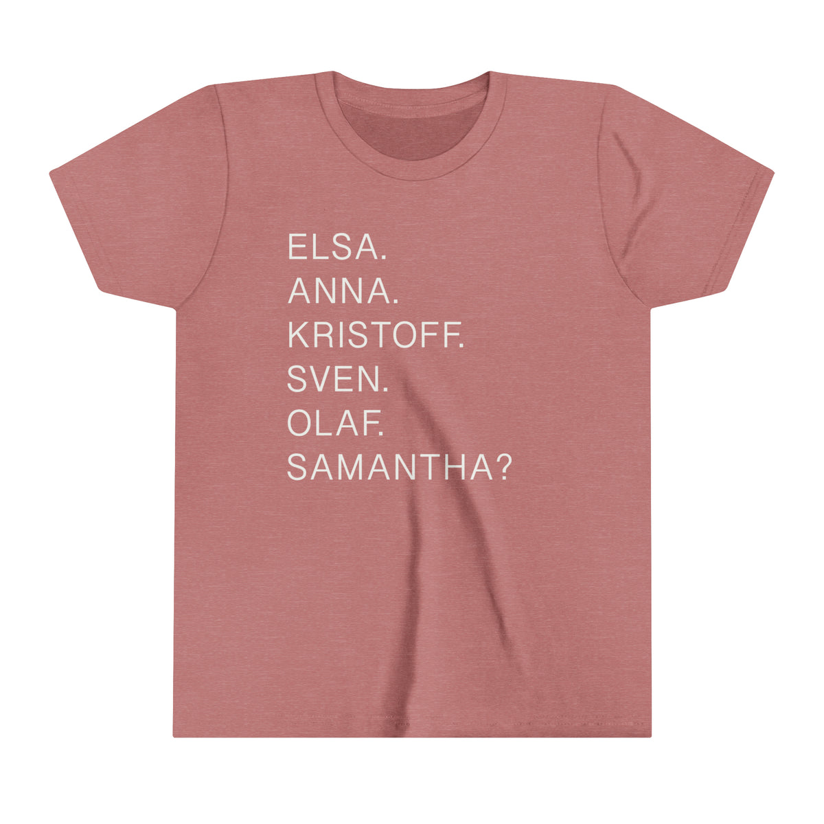 Frozen Character Names Bella Canvas Youth Short Sleeve Tee
