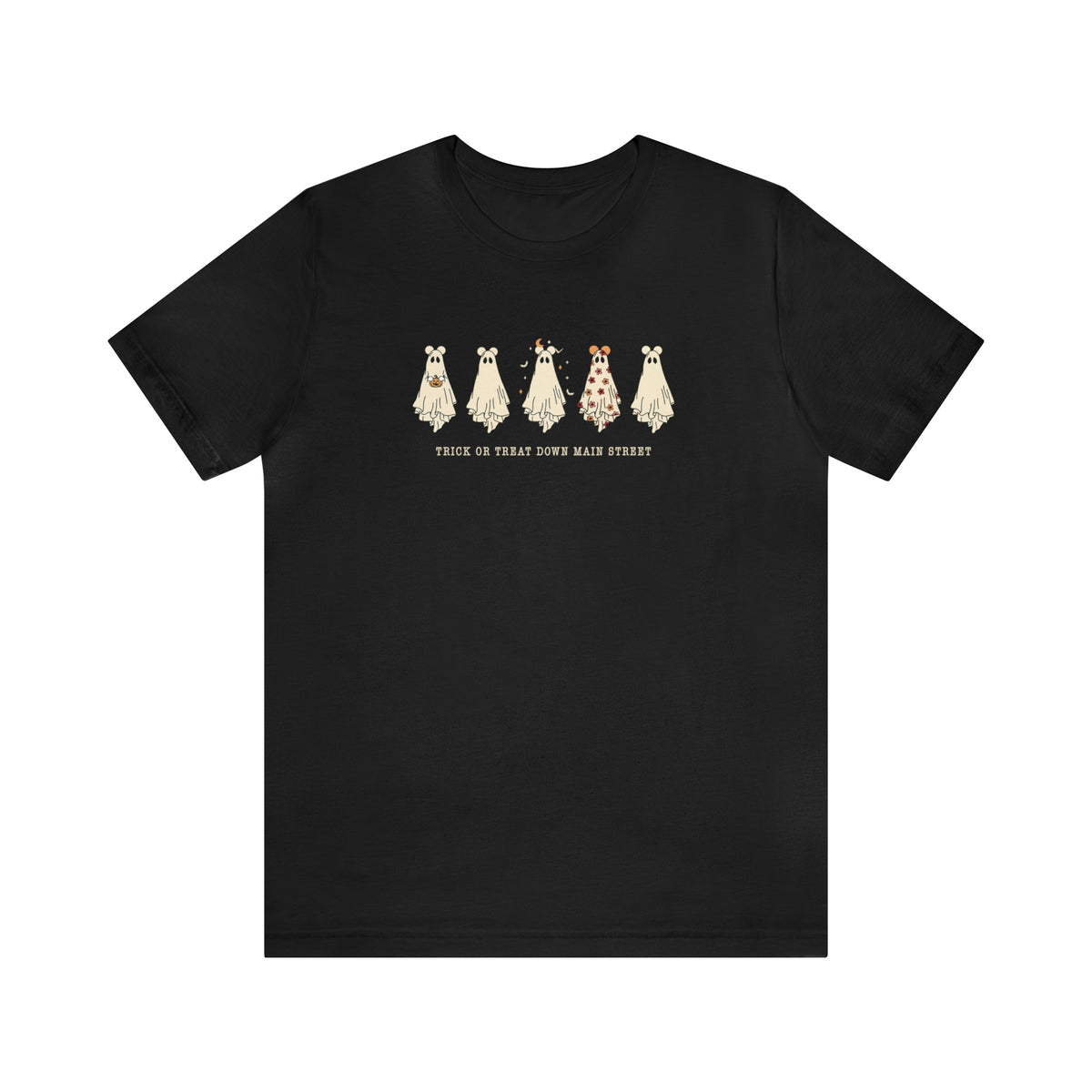 Trick or Treat Down Main Street Unisex Jersey Short Sleeve Tee