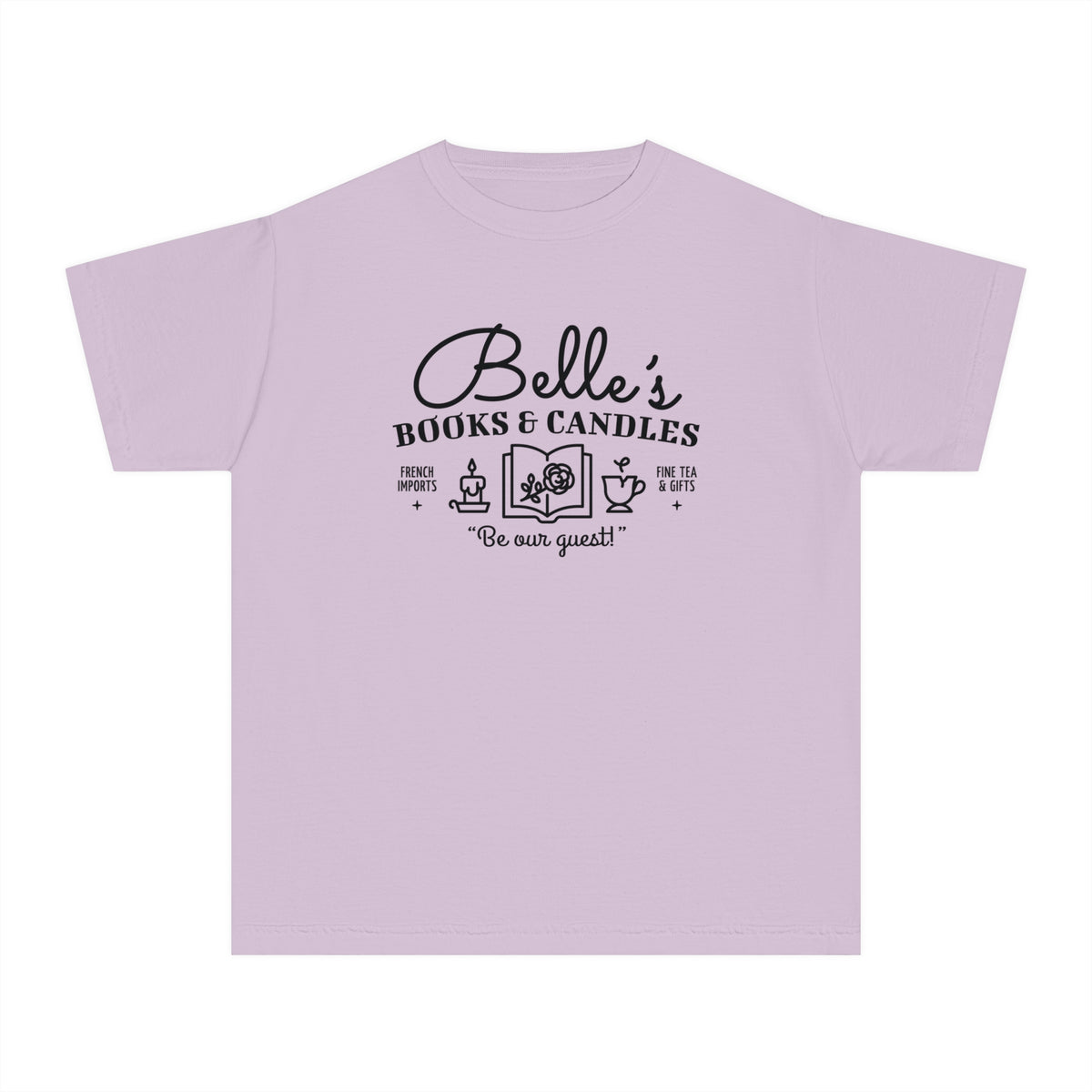 Belle’s Books & Candles Comfort Colors Youth Midweight Tee