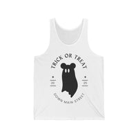 Trick or Treat Down Main Street Unisex Jersey Tank