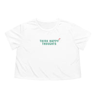 Think Happy Thoughts Bella Canvas Women's Flowy Cropped Tee
