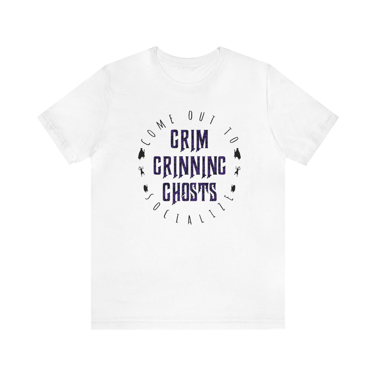 Grim Grinning Ghosts Bella Canvas Unisex Jersey Short Sleeve Tee