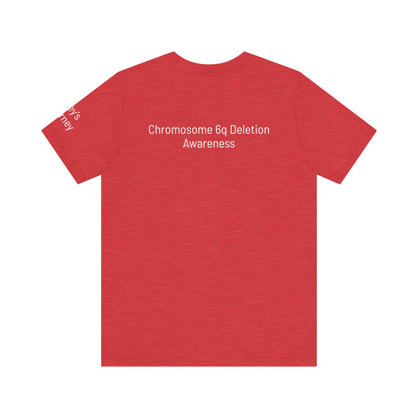 Joey's Journey Chromosome 6q Deletion Awareness Bella Canvas Unisex Jersey Short Sleeve Tee
