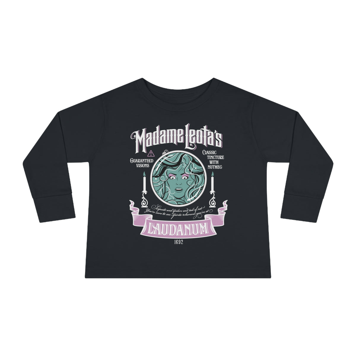 Madame Leota’s Laudanum Teal Rabbit Skins Toddler Long Sleeve Tee