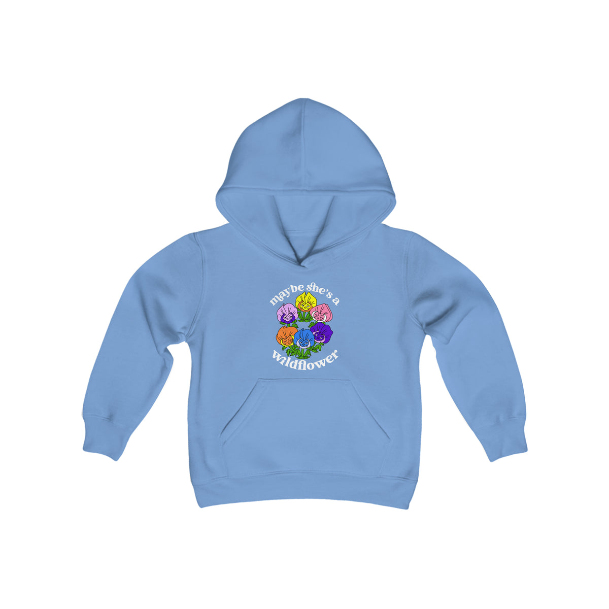 Maybe She’s A Wildflower Gildan Youth Heavy Blend Hooded Sweatshirt