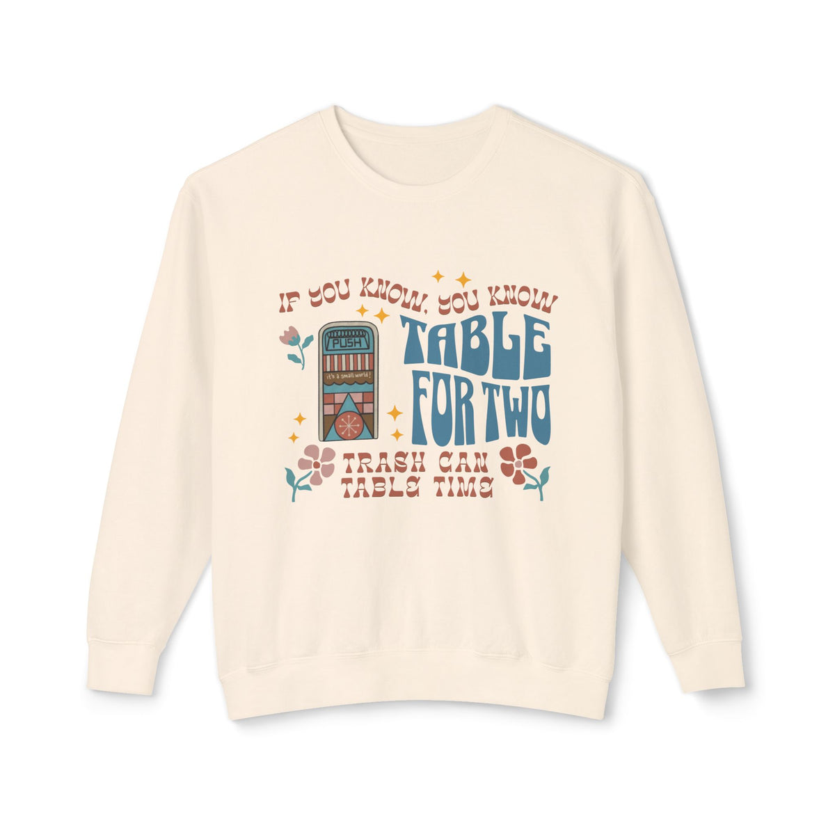 Table For Two Unisex Lightweight Comfort Colors Crewneck Sweatshirt