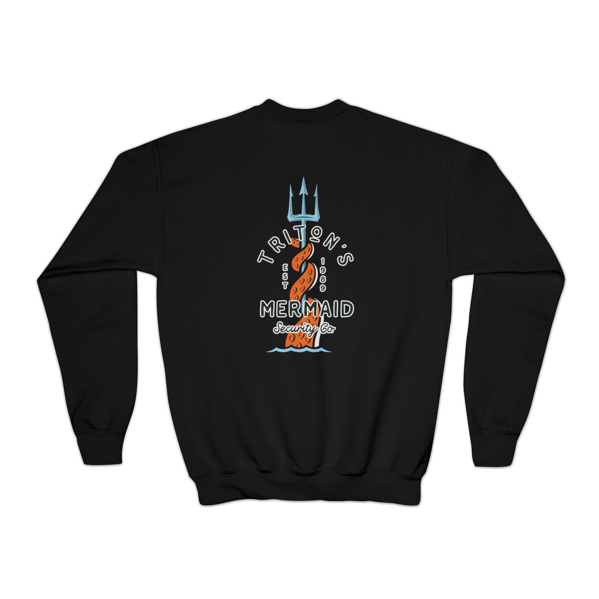 Triton's Mermaid Security Gildan Youth Crewneck Sweatshirt