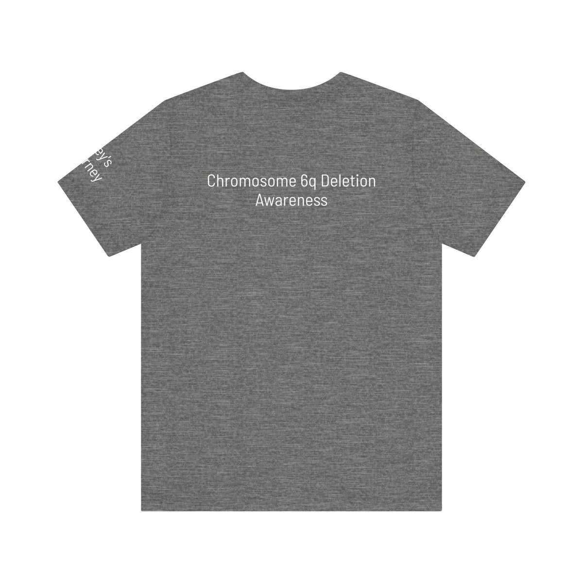 Joey's Journey Chromosome 6q Deletion Awareness Bella Canvas Unisex Jersey Short Sleeve Tee