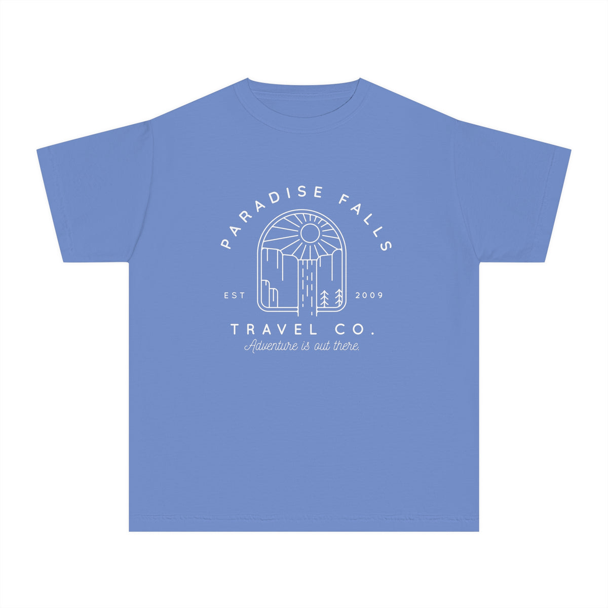 Paradise Falls Vacation Co. Comfort Colors Youth Midweight Tee