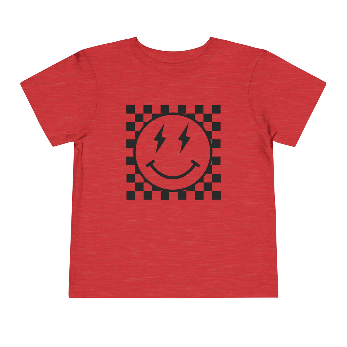 Retro Checkered Smile Bella Canvas Toddler Short Sleeve Tee
