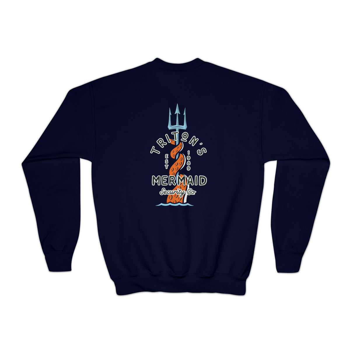 Triton's Mermaid Security Gildan Youth Crewneck Sweatshirt