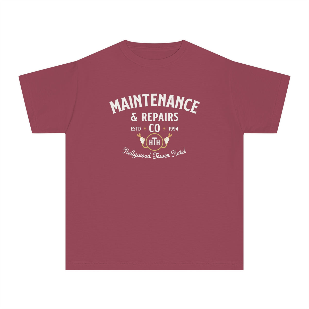 Hollywood Tower Hotel Maintenance & Repairs Comfort Colors Youth Midweight Tee
