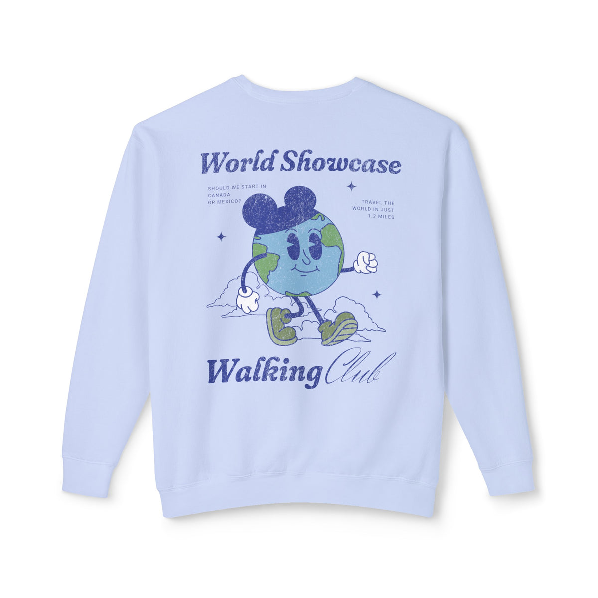 World Showcase Walking Club Unisex Lightweight Comfort Colors Crewneck Sweatshirt