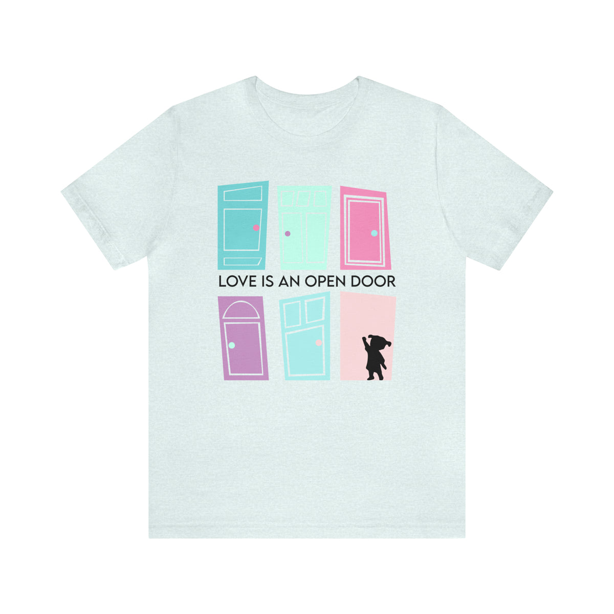 Love Is An Open Door Bella Canvas Unisex Jersey Short Sleeve Tee