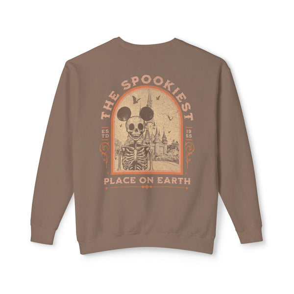 The Spookiest Place on Earth 1955 Unisex Lightweight Comfort Colors Crewneck Sweatshirt
