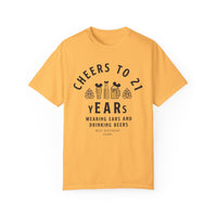 Cheers to 21 Years and Wearing Ears Comfort Colors Unisex Garment-Dyed T-shirt