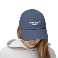 Think Happy Thoughts Unisex Distressed Cap