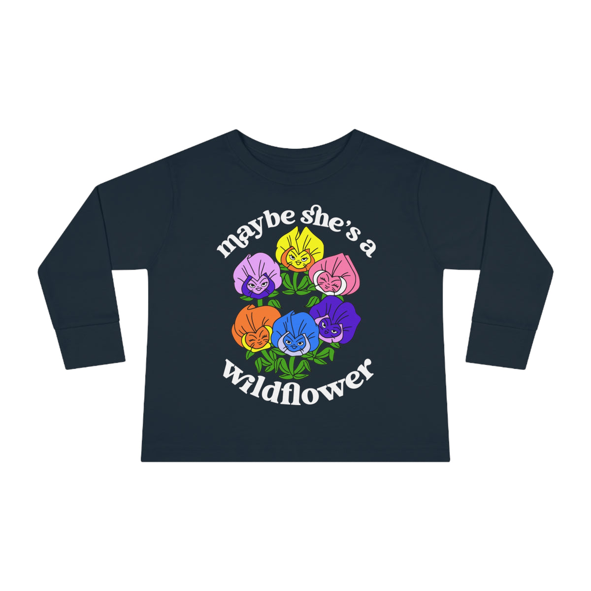 Maybe She’s A Wildflower Rabbit Skins Toddler Long Sleeve Tee