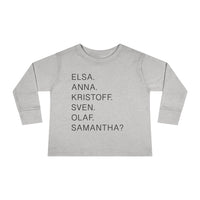 Frozen Character Names Rabbit Skins Toddler Long Sleeve Tee