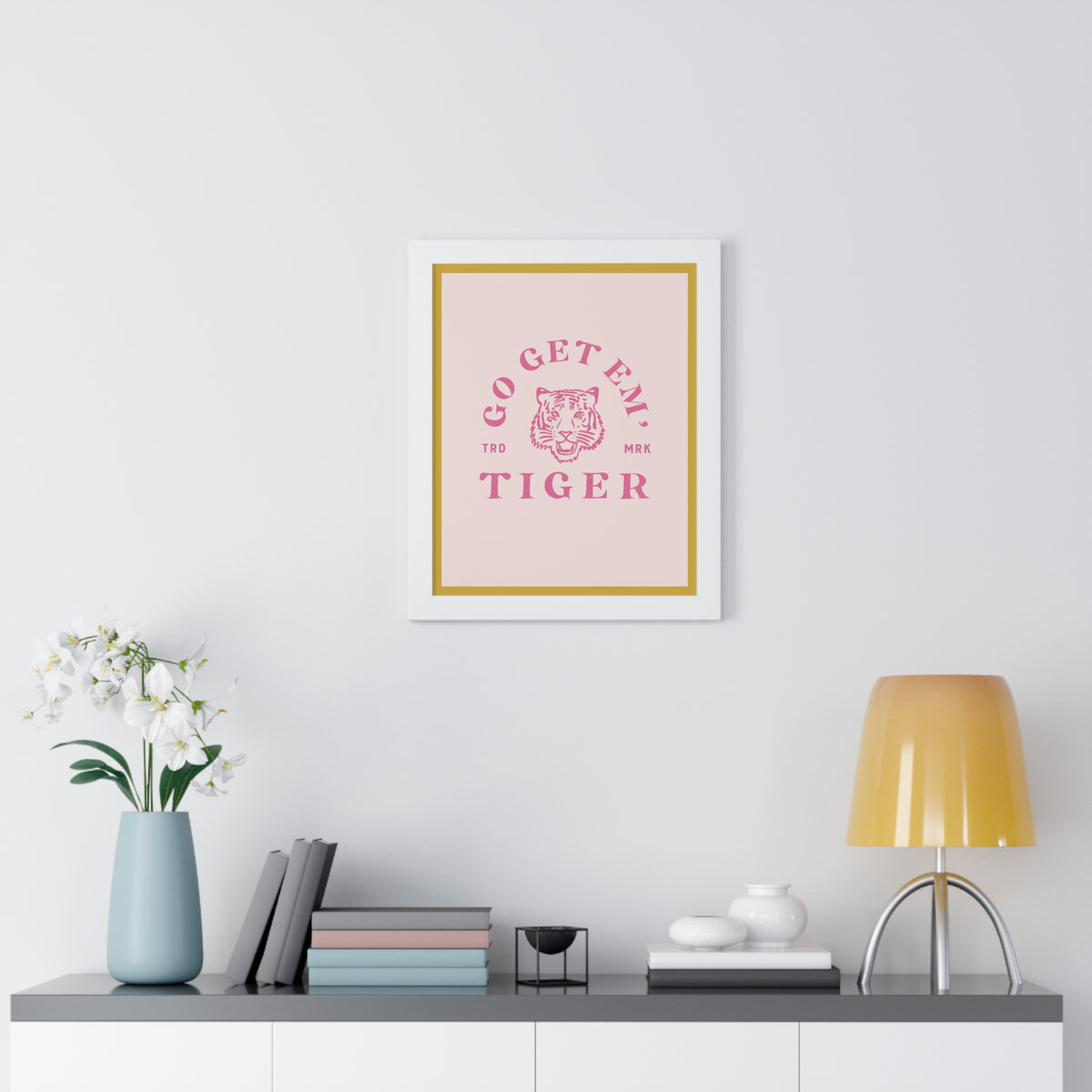 Go Get Em' Tiger Framed Vertical Poster