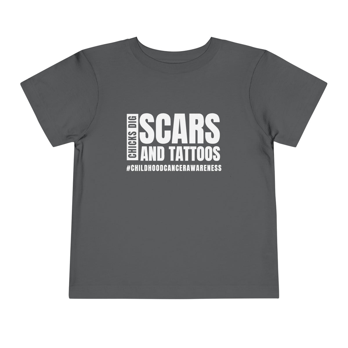 Chicks Dig Scars and Tattoos Bella Canvas Toddler Short Sleeve Tee