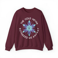 The Cold Never Bothered Me Anyway Gildan Unisex Heavy Blend™ Crewneck Sweatshirt