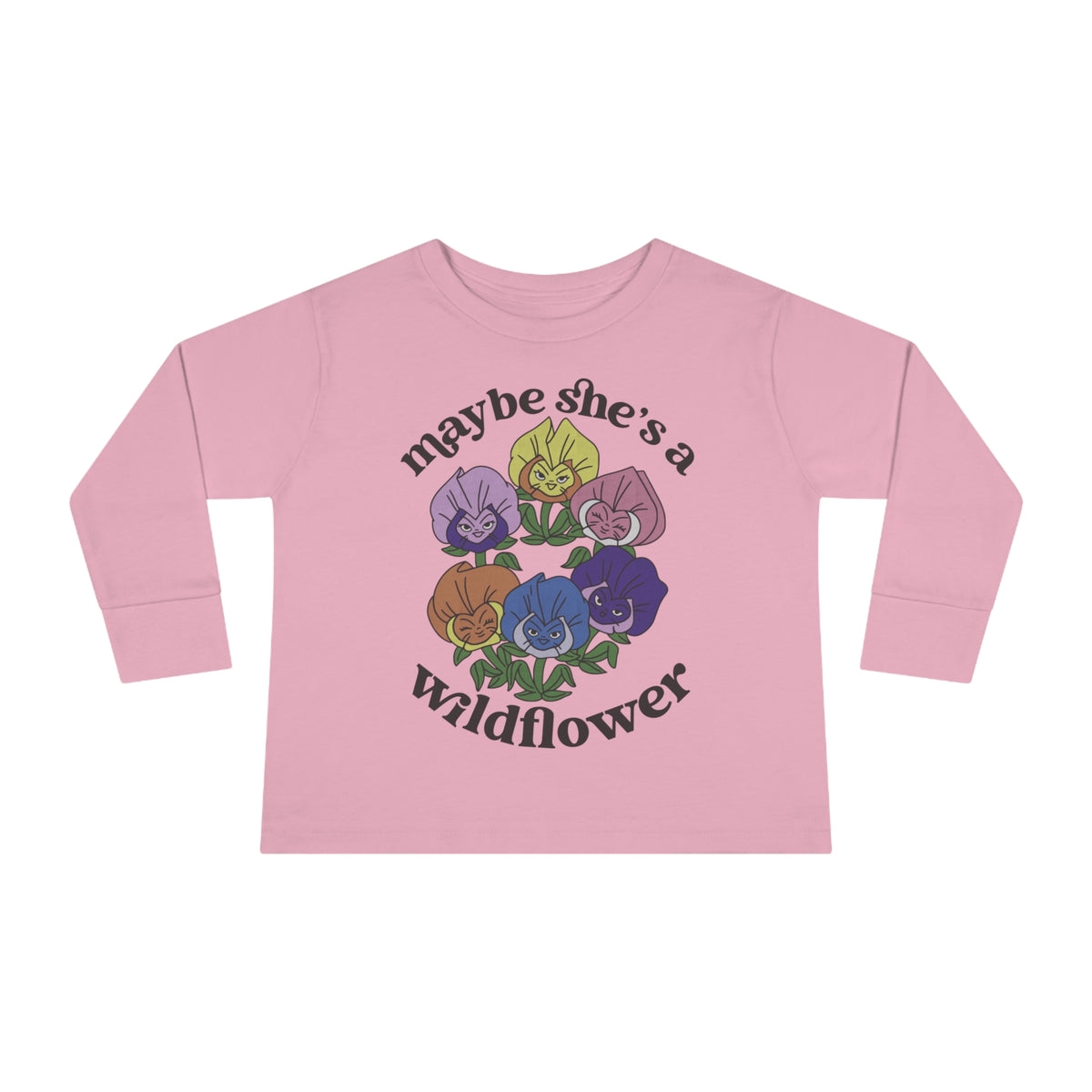 Maybe She’s A Wildflower Rabbit Skins Toddler Long Sleeve Tee