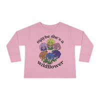 Maybe She’s A Wildflower Rabbit Skins Toddler Long Sleeve Tee