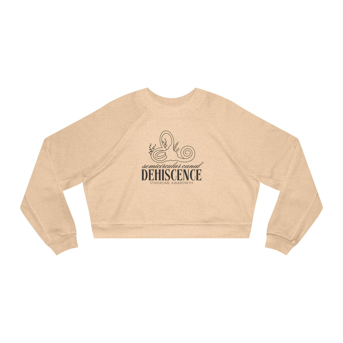 Semicircular Canal Dehiscence Syndrome Awareness Women's Cropped Fleece Pullover