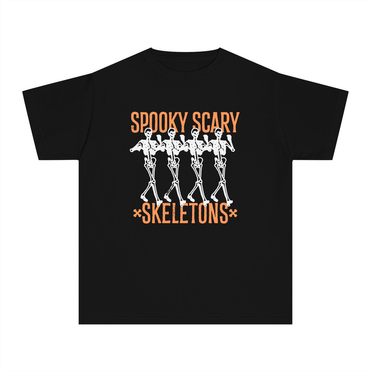 Spooky Scary Skeleton Comfort Colors Youth Midweight Tee